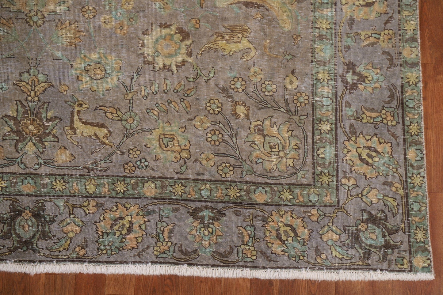 Distressed Over-Dyed Tabriz Persian Area Rug 8x11