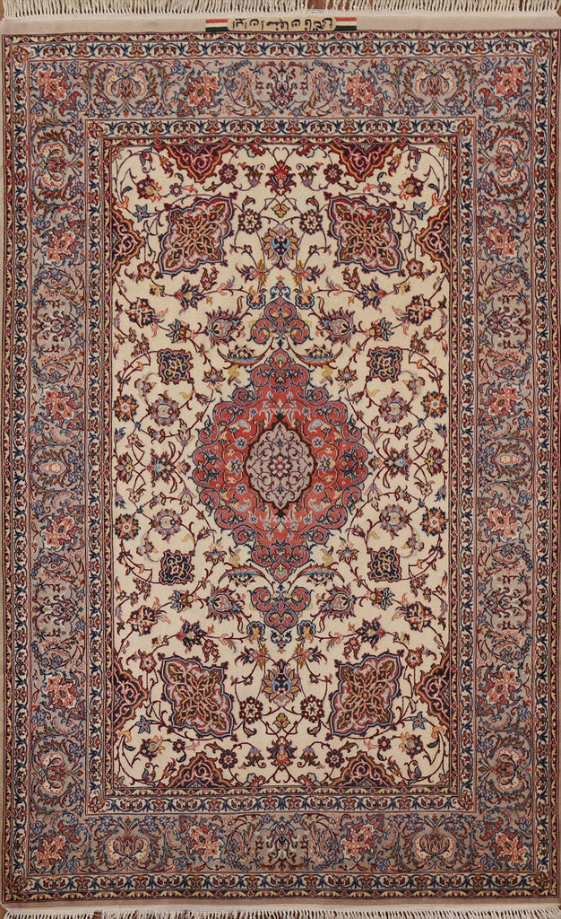 Wool/Silk Isfahan Persian Area Rug 4x6