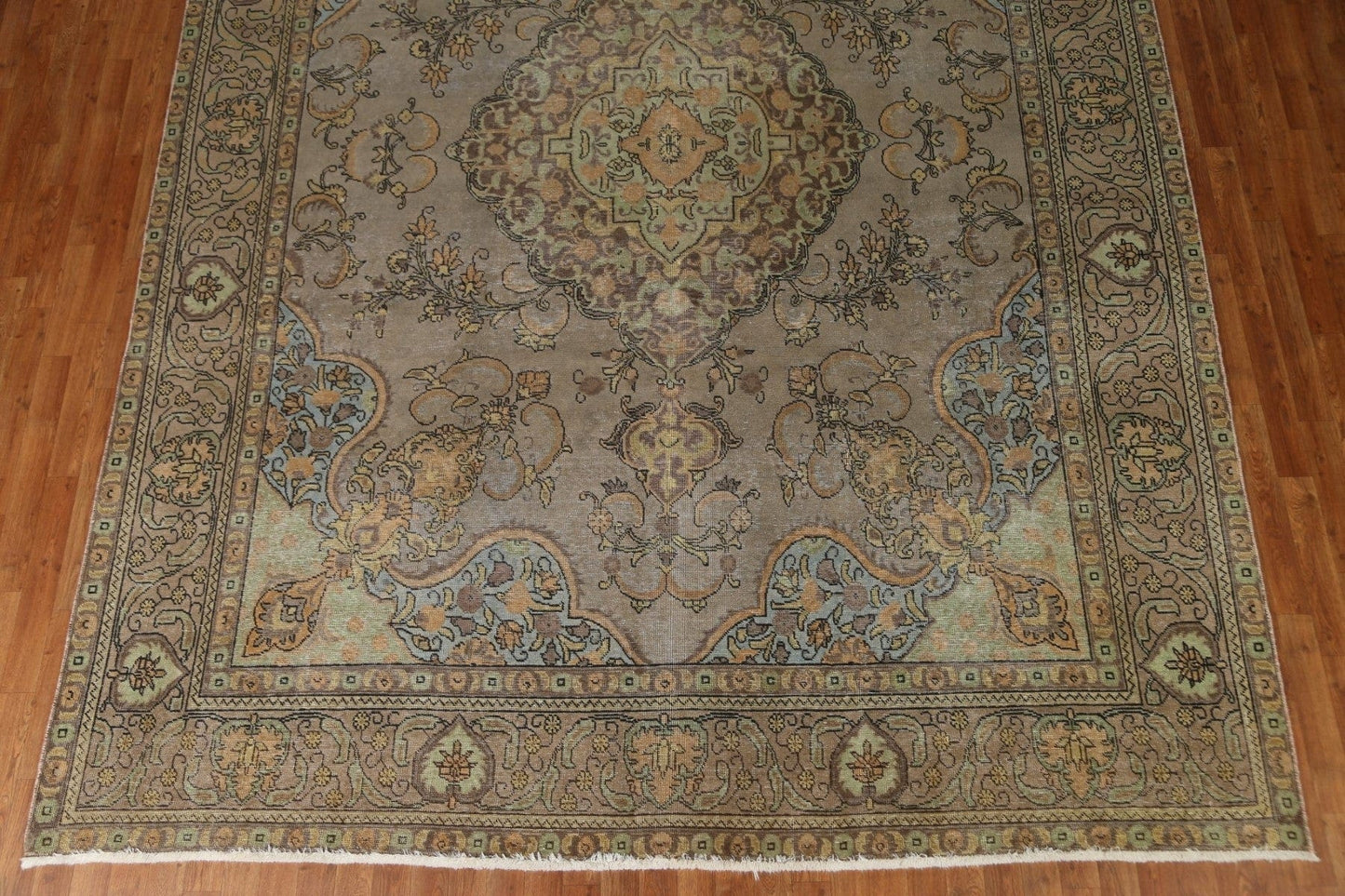 Distressed Over-Dyed Tabriz Persian Area Rug 10x13