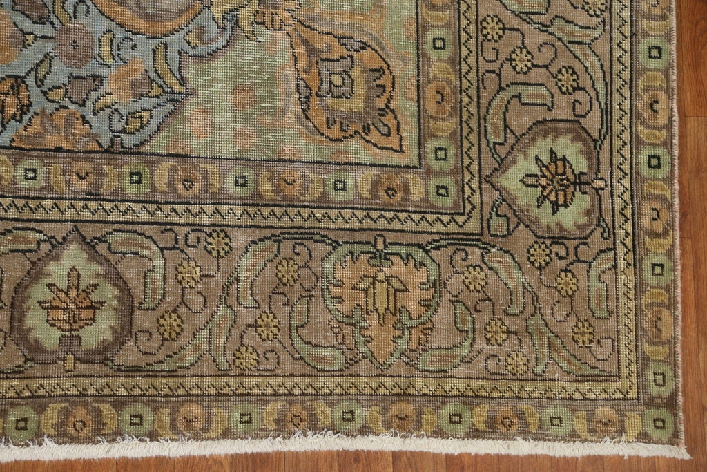 Distressed Over-Dyed Tabriz Persian Area Rug 10x13