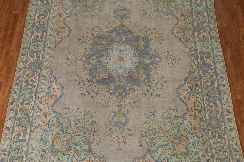 Distressed Over-Dyed Tabriz Persian Area Rug 8x11