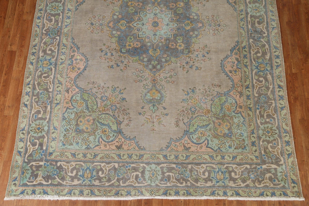 Distressed Over-Dyed Tabriz Persian Area Rug 8x11