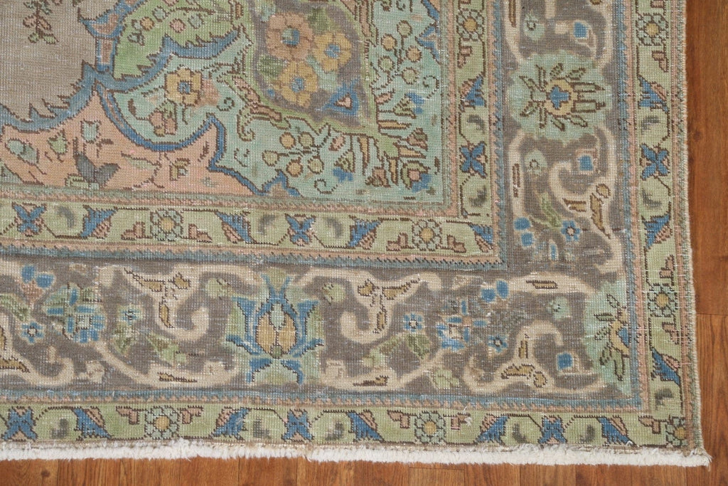 Distressed Over-Dyed Tabriz Persian Area Rug 8x11