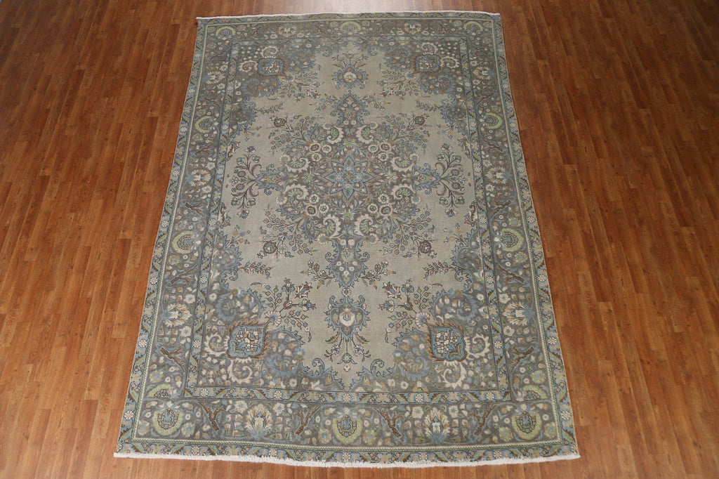 Distressed Over-Dyed Tabriz Persian Area Rug 8x11