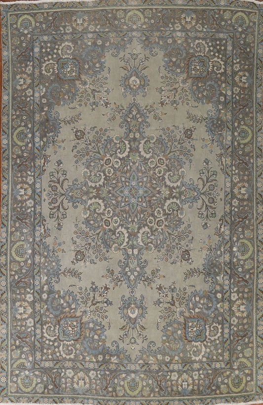 Distressed Over-Dyed Tabriz Persian Area Rug 8x11