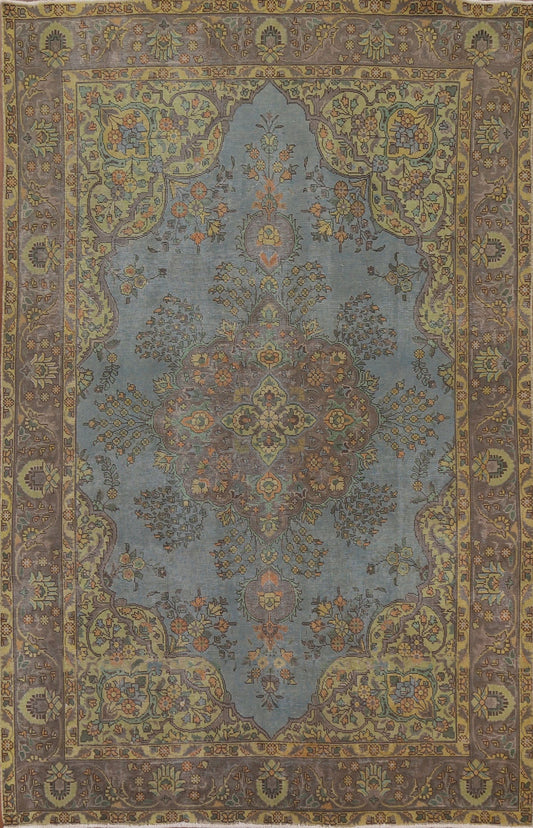 Distressed Tabriz Persian Area Rug 7x10