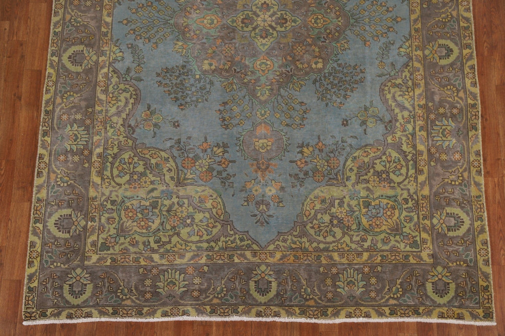 Distressed Tabriz Persian Area Rug 7x10