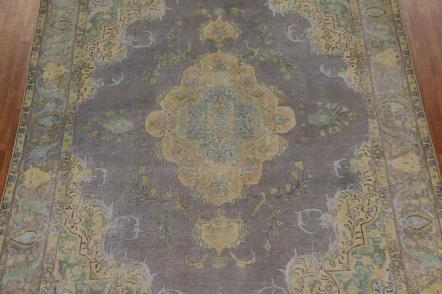 Distressed Over-Dyed Tabriz Persian Area Rug 10x13