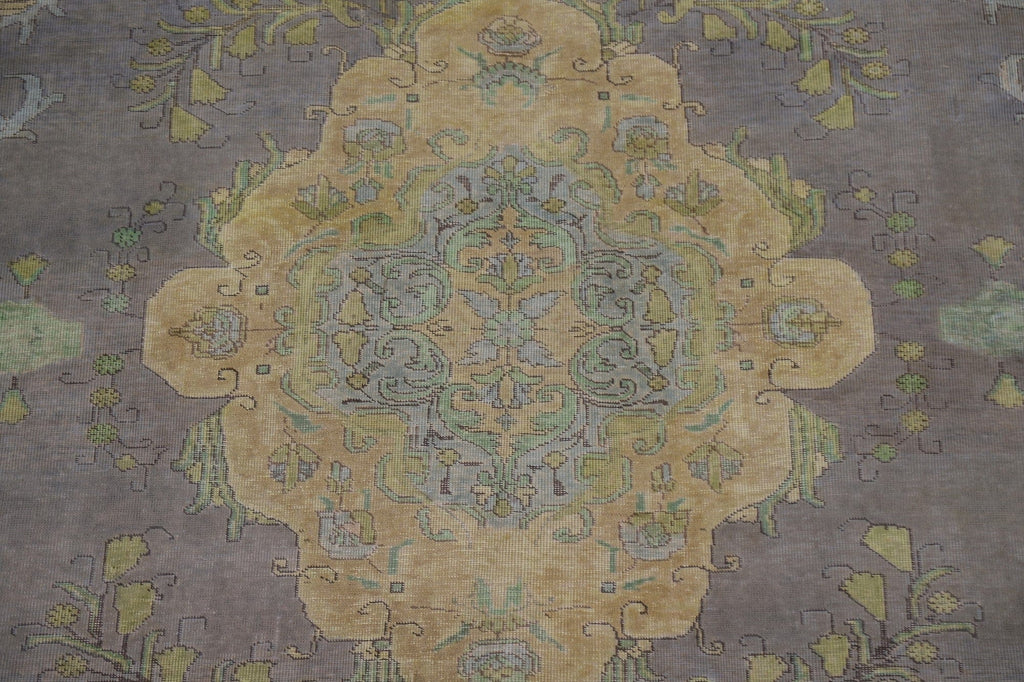 Distressed Over-Dyed Tabriz Persian Area Rug 10x13