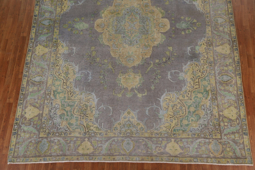 Distressed Over-Dyed Tabriz Persian Area Rug 10x13