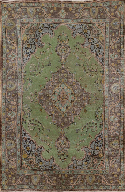 Distressed Tabriz Persian Area Rug 6x9