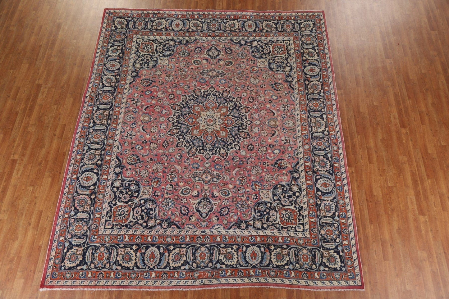 Pink Floral Mashad Persian Area Rug 10x12