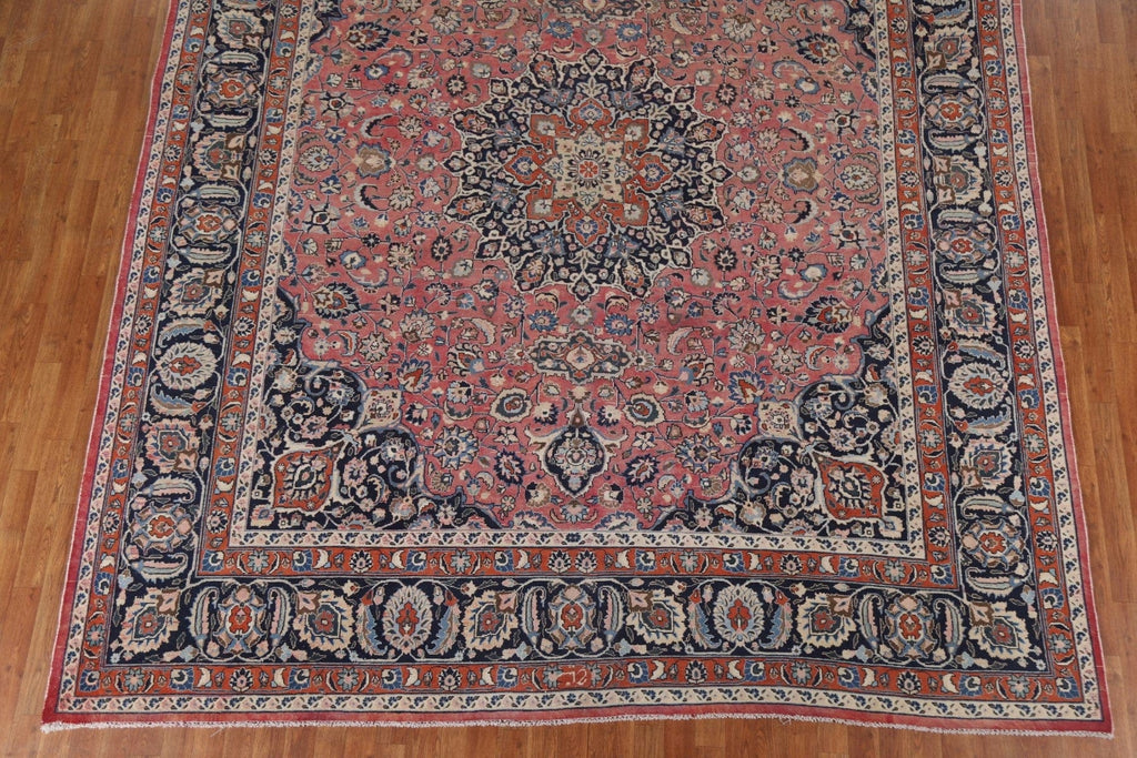 Pink Floral Mashad Persian Area Rug 10x12