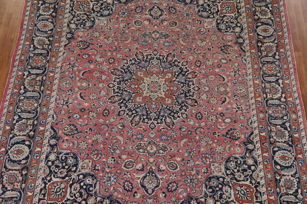 Pink Floral Mashad Persian Area Rug 10x12