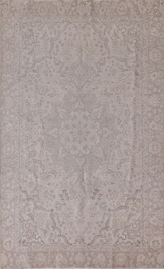 Distressed Muted Tabriz Persian Area Rug 6x9