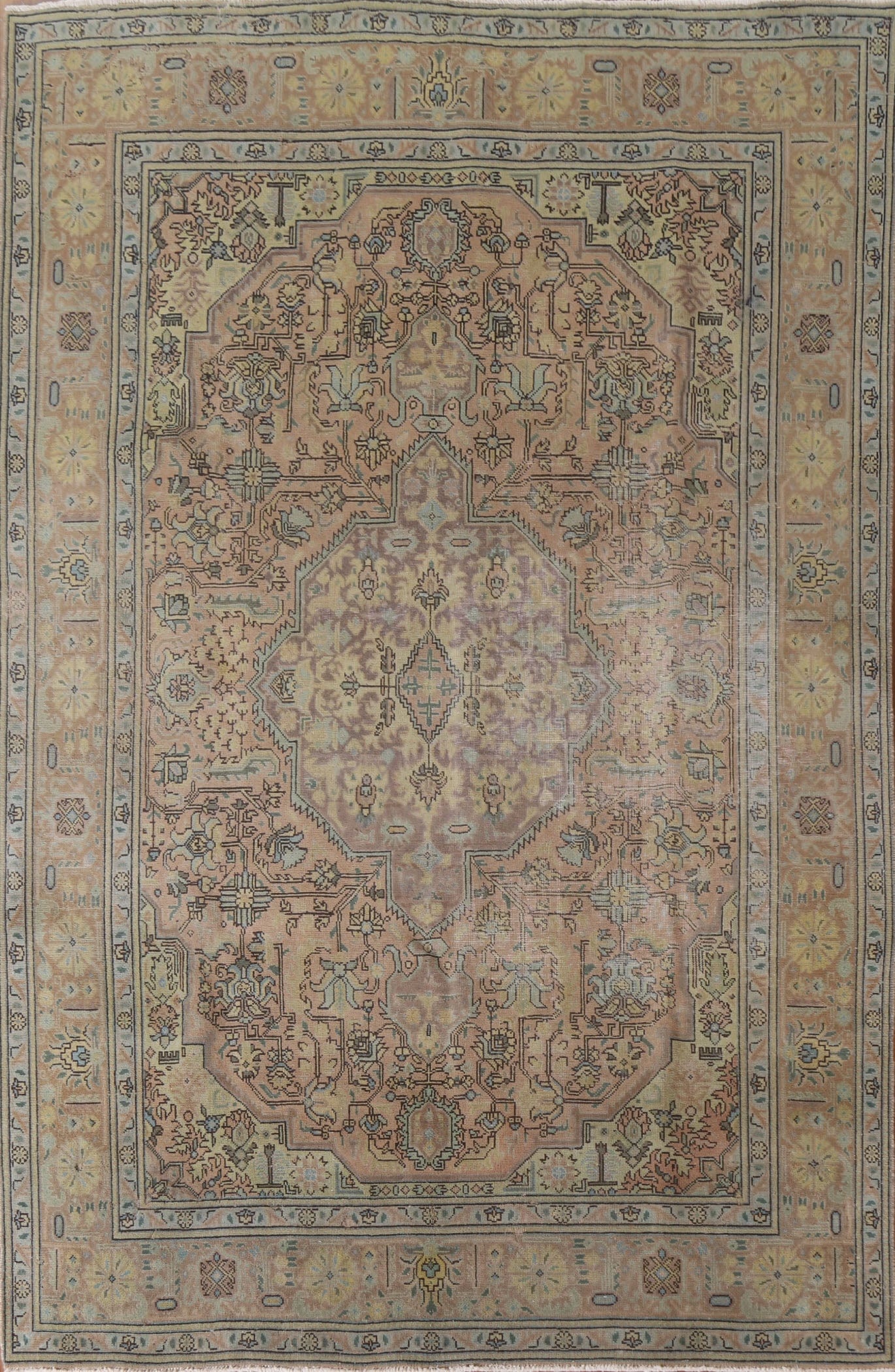 Geometric Tabriz Persian Area Rug 7x10