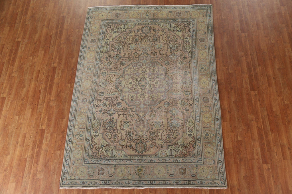 Geometric Tabriz Persian Area Rug 7x10