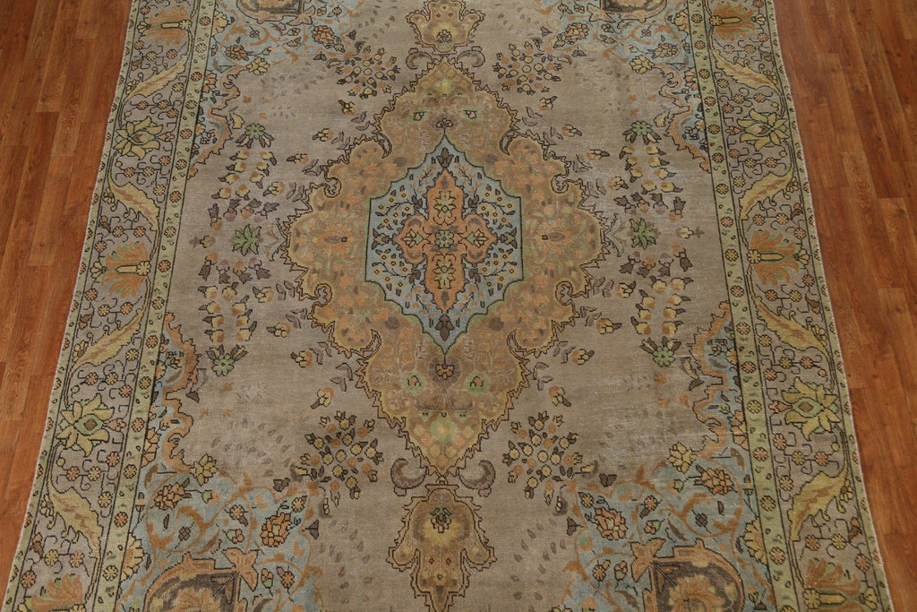 Brown Wool Tabriz Persian Area Rug 8x11