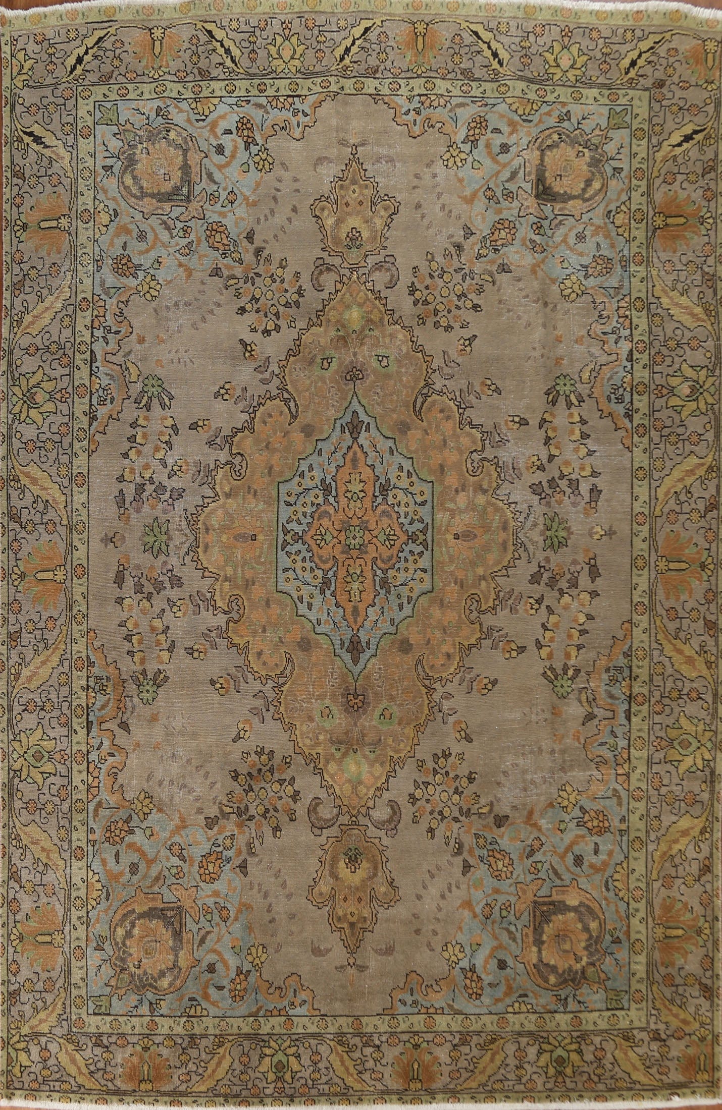 Brown Wool Tabriz Persian Area Rug 8x11