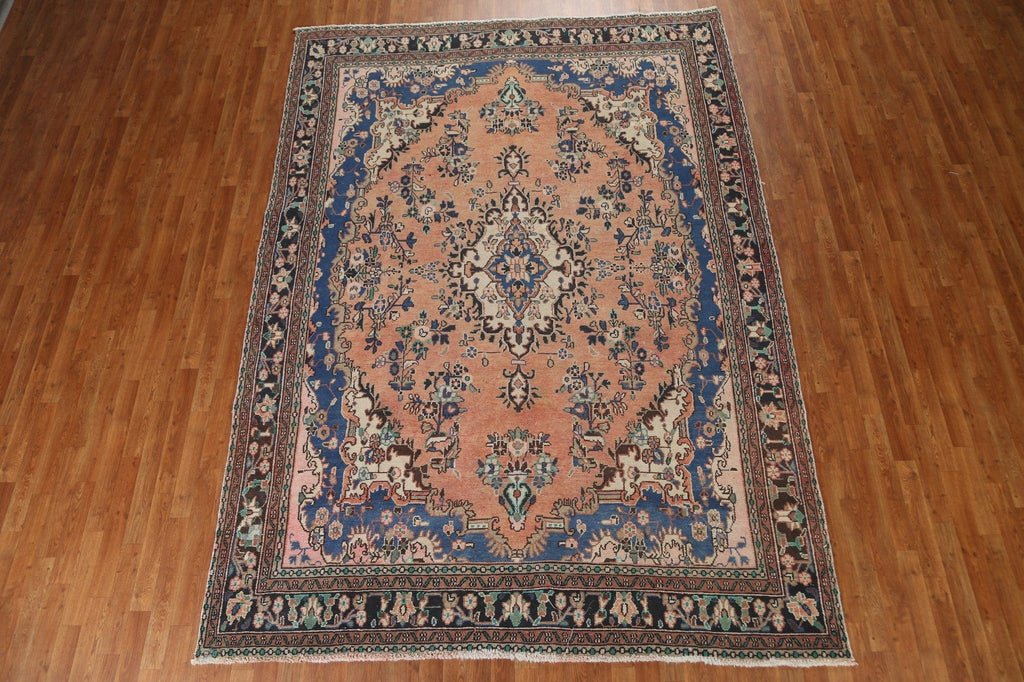 Vintage Wool Hamedan Persian Area Rug 8x11