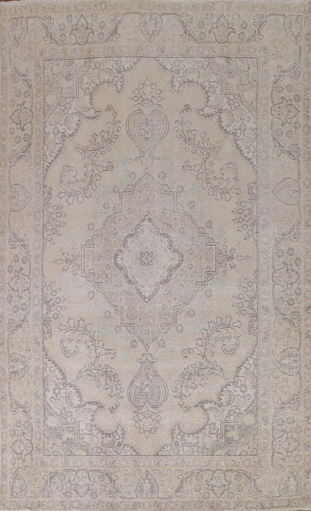 Distressed Tabriz Persian Area Rug 6x9