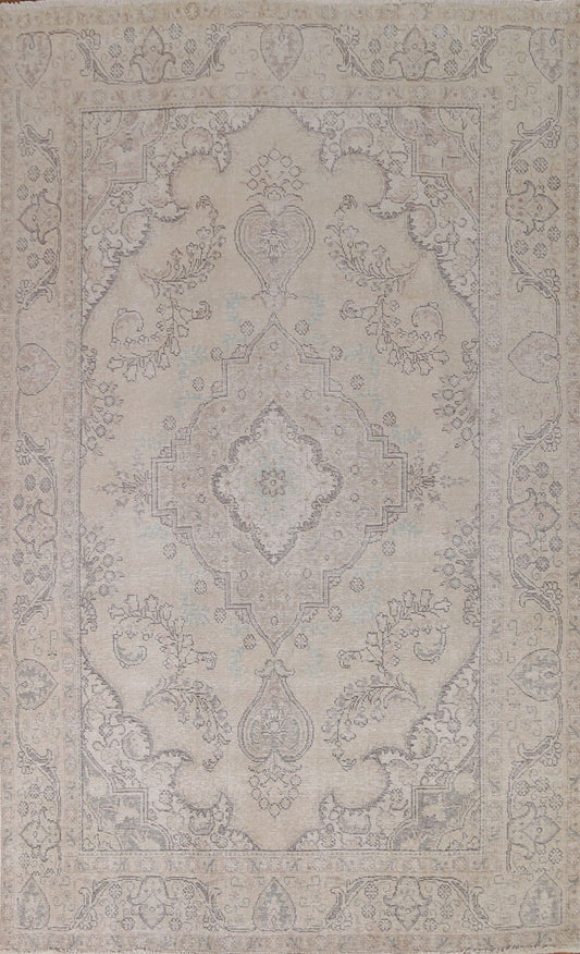 Distressed Tabriz Persian Area Rug 6x9