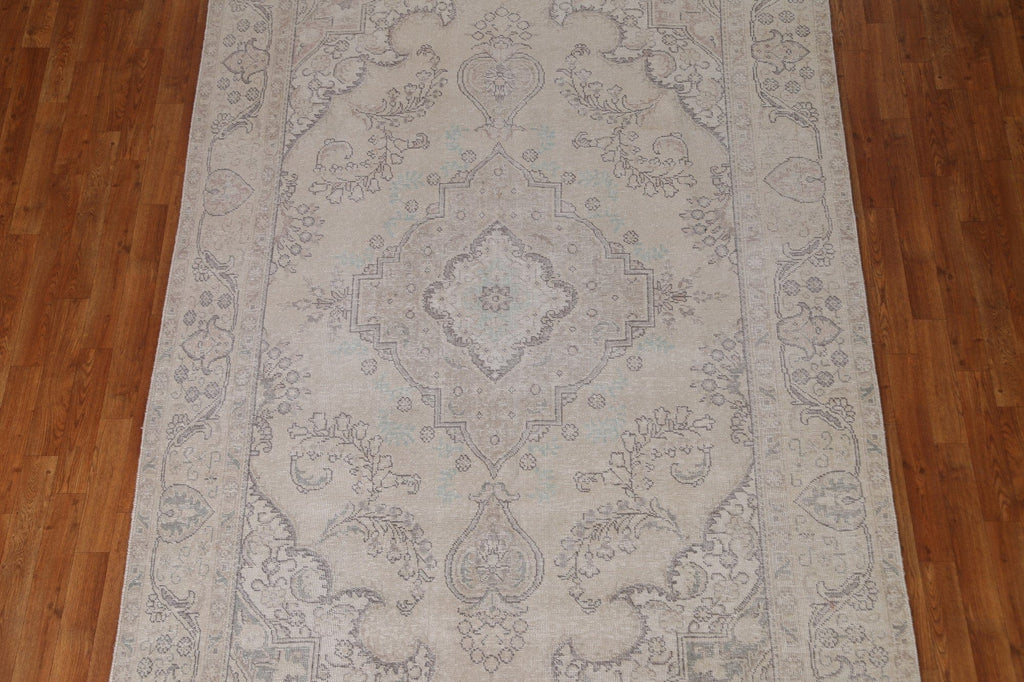 Distressed Tabriz Persian Area Rug 6x9