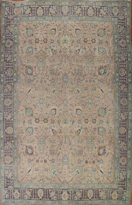 All-Over Floral Tabriz Persian Area Rug 10x13