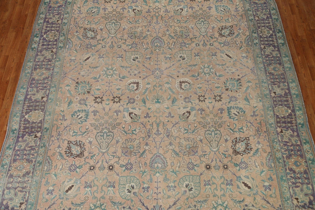 All-Over Floral Tabriz Persian Area Rug 10x13