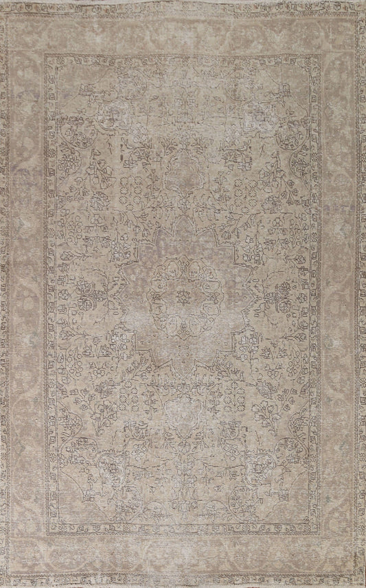 Distressed Tabriz Persian Area Rug 7x9