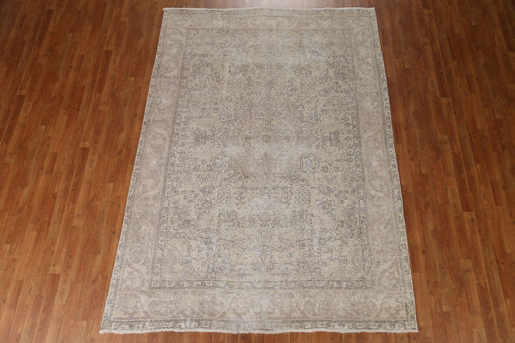 Distressed Tabriz Persian Area Rug 7x9