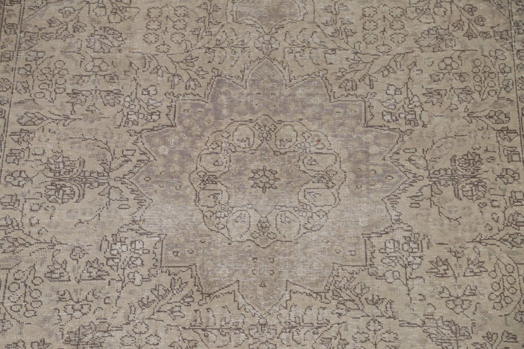 Distressed Tabriz Persian Area Rug 7x9