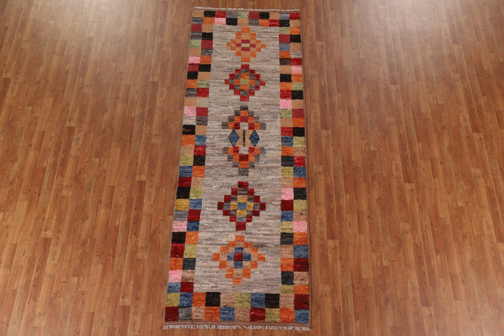 Wool Moroccan Oriental Runner Rug 4x10