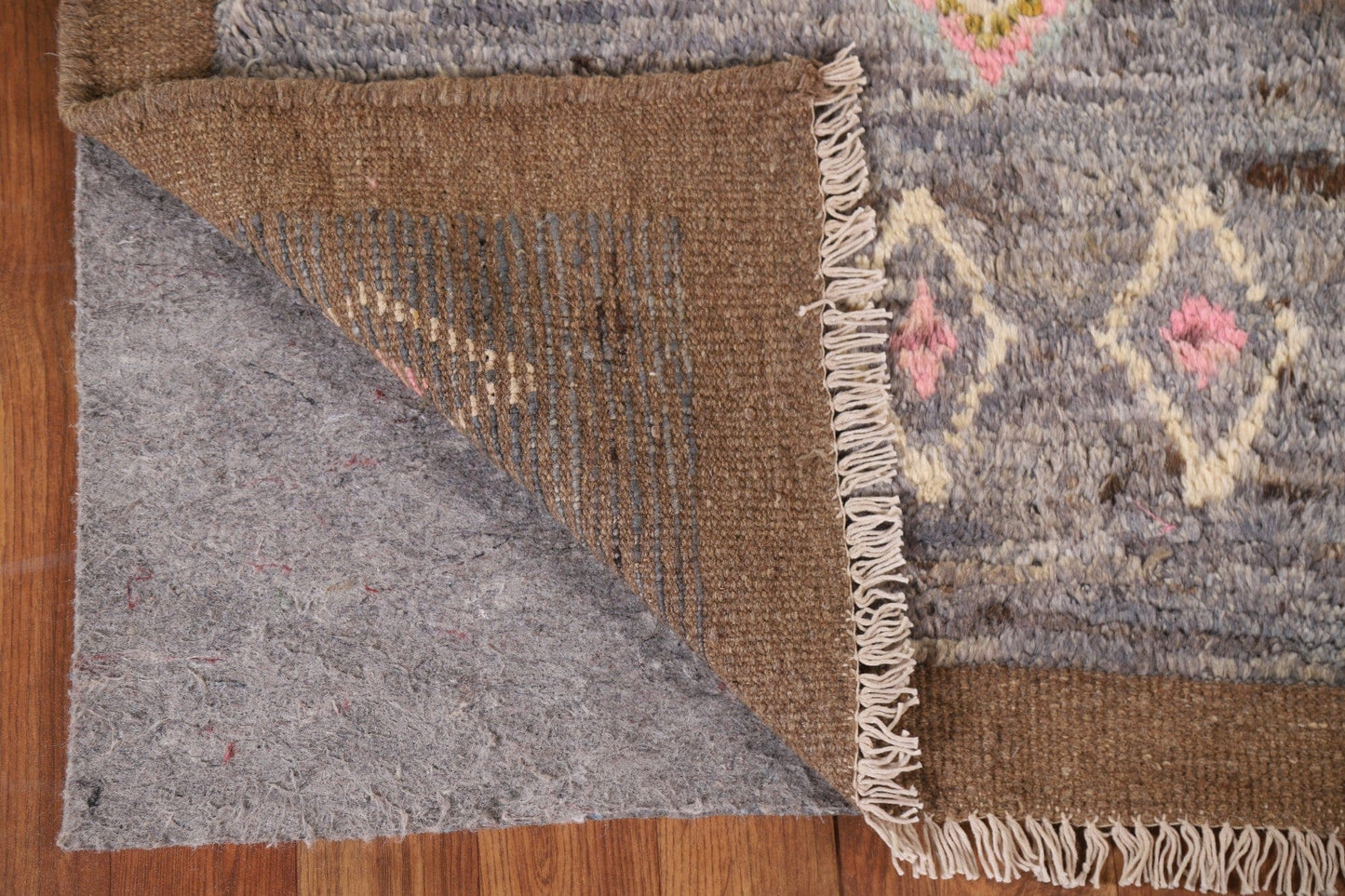 Gray Moroccan Wool Runner Rug 3x10