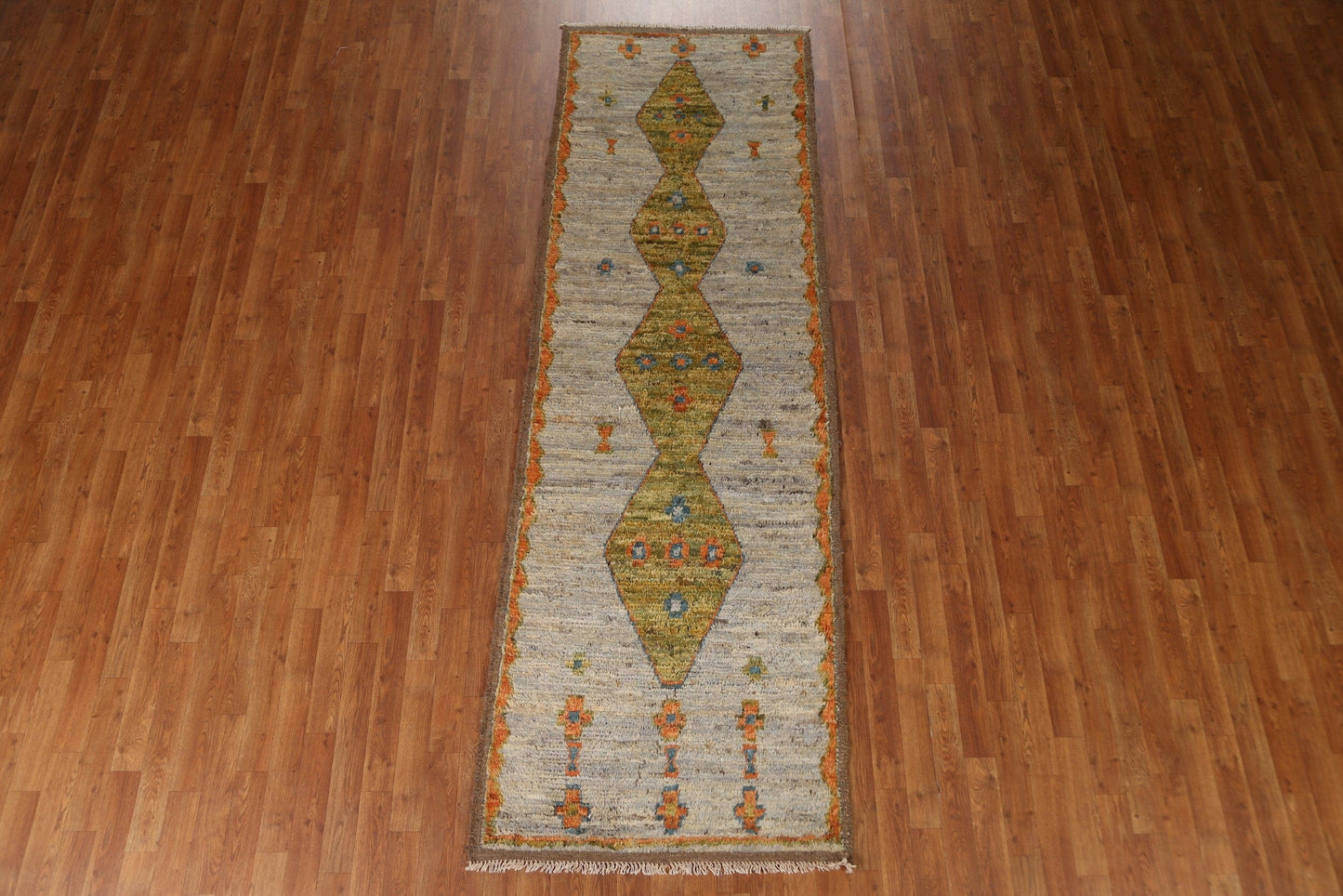 Geometric Moroccan Wool Runner Rug 3x10