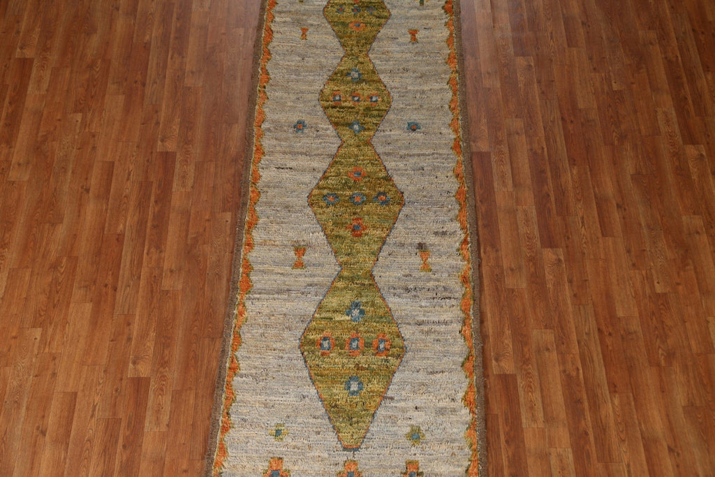 Geometric Moroccan Wool Runner Rug 3x10