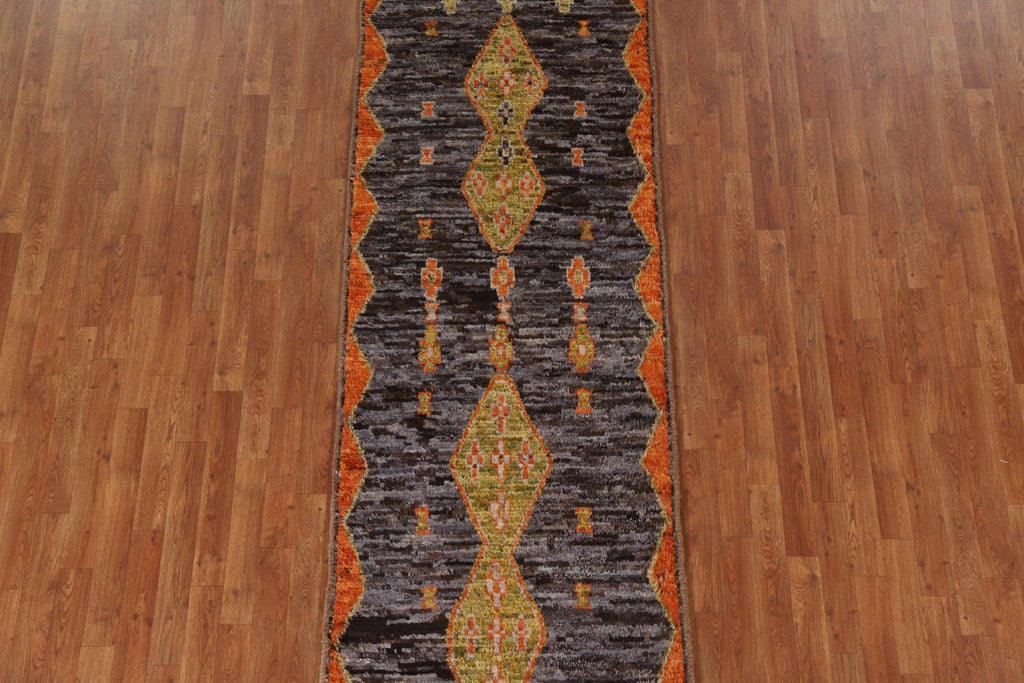 Handmade Moroccan Oriental Runner Rug 3x10