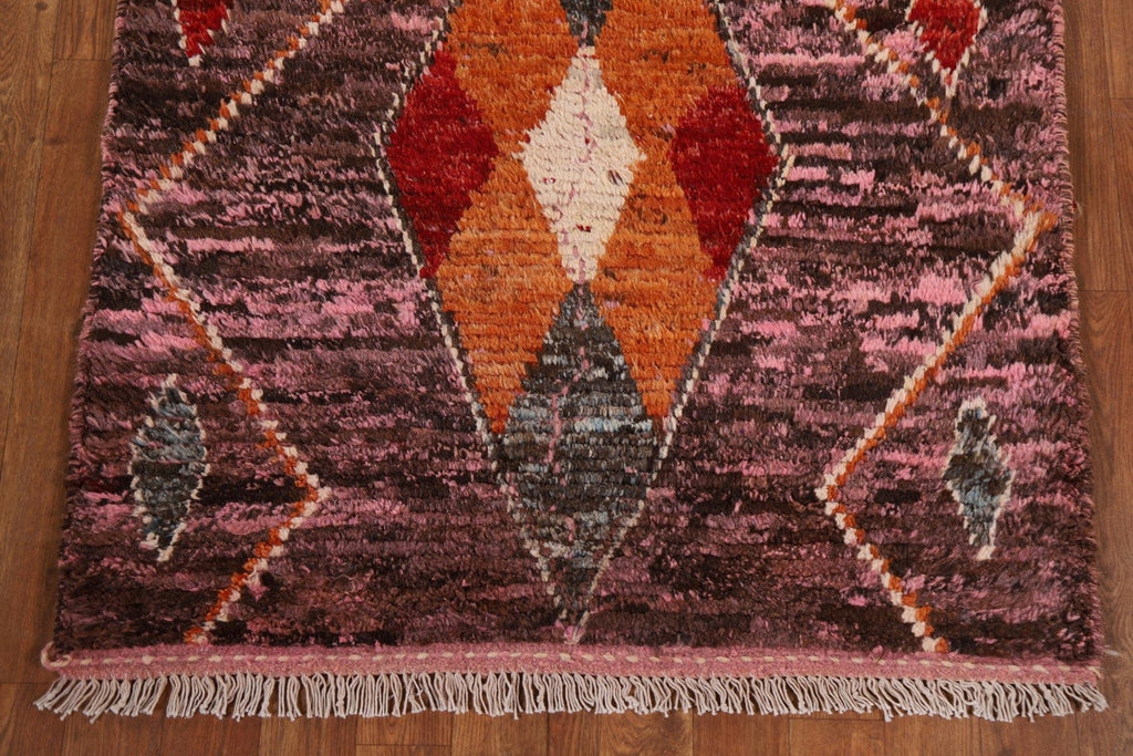 Pink Tribal Moroccan Runner Rug 3x10