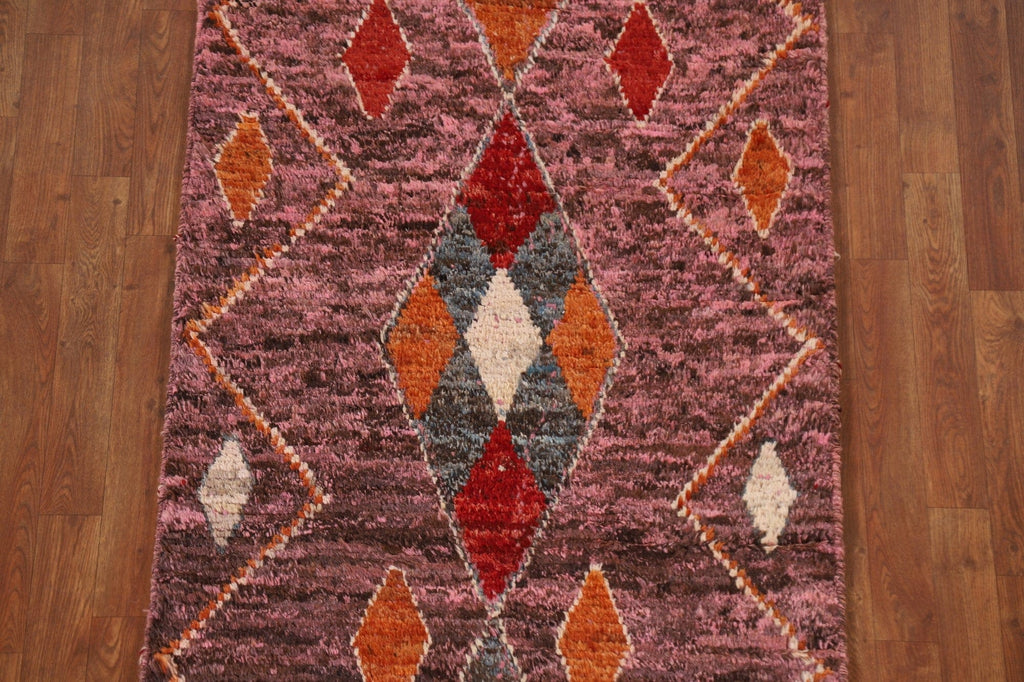 Pink Tribal Moroccan Runner Rug 3x10