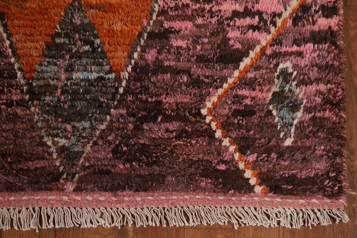 Pink Tribal Moroccan Runner Rug 3x10