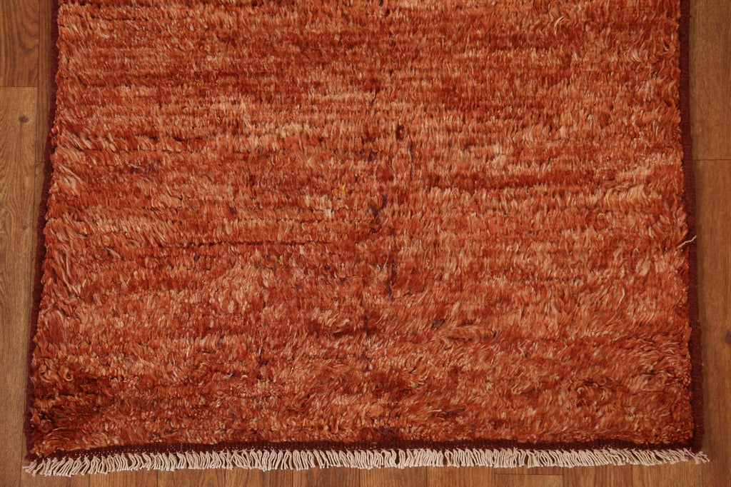 Orange Moroccan Runner Rug 3x8