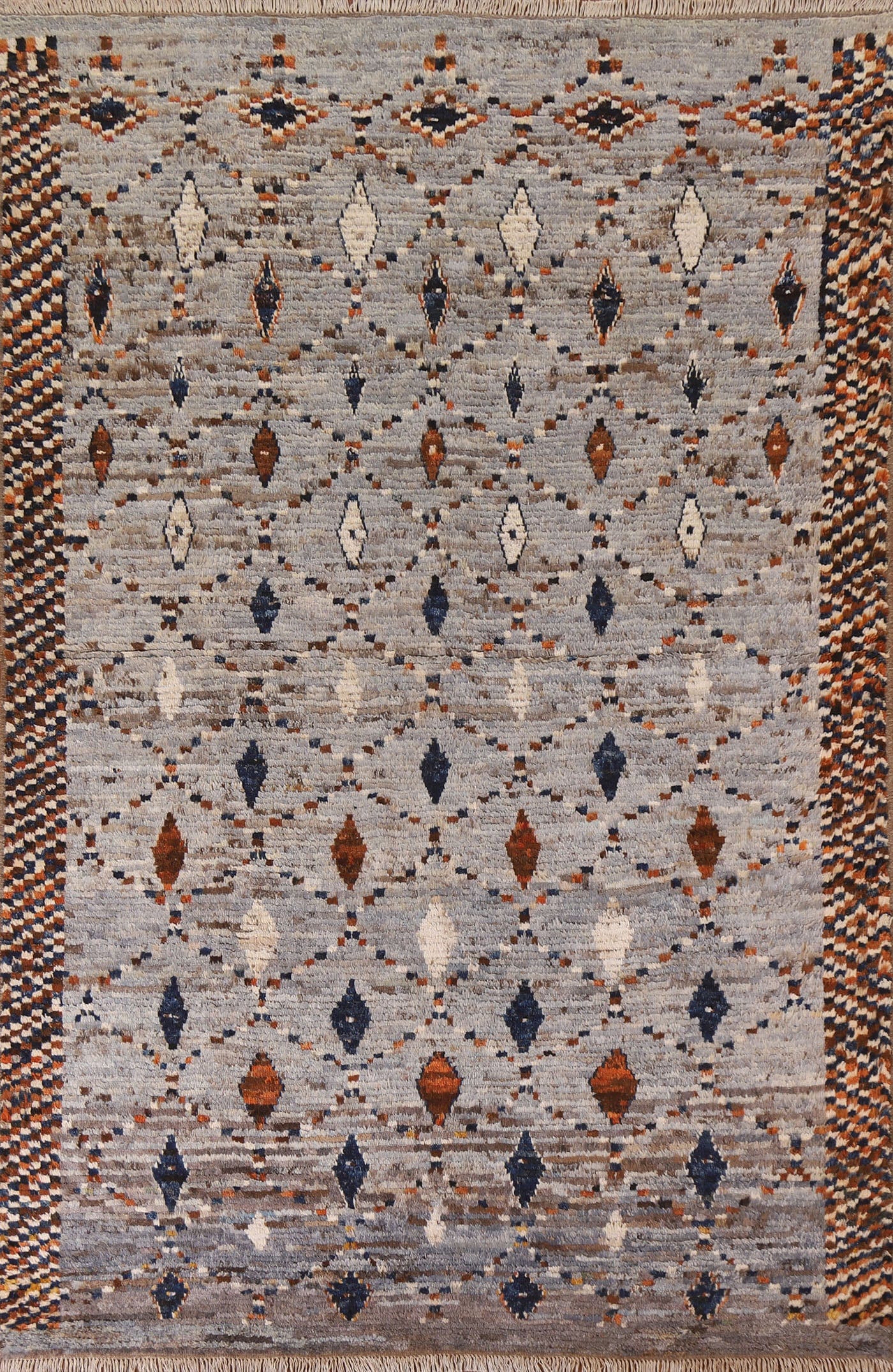 Gray Wool Moroccan Area Rug 7x10