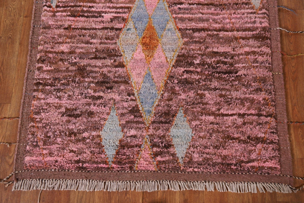 Pink Moroccan Runner Rug 3x10