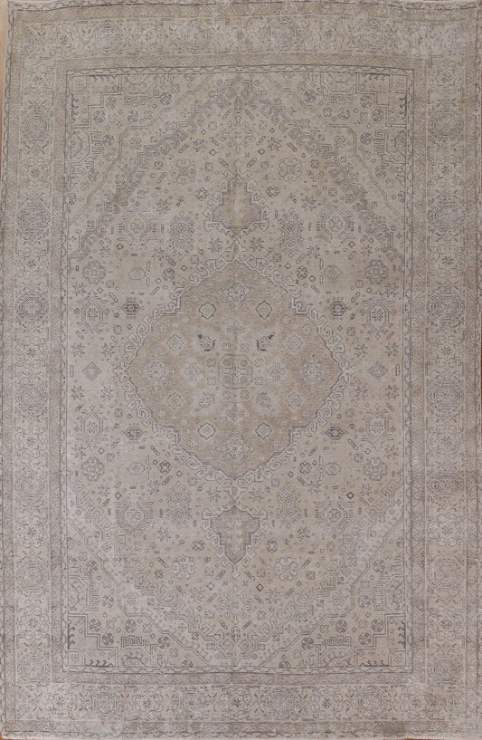 Distressed Muted Tabriz Persian Area Rug 8x11