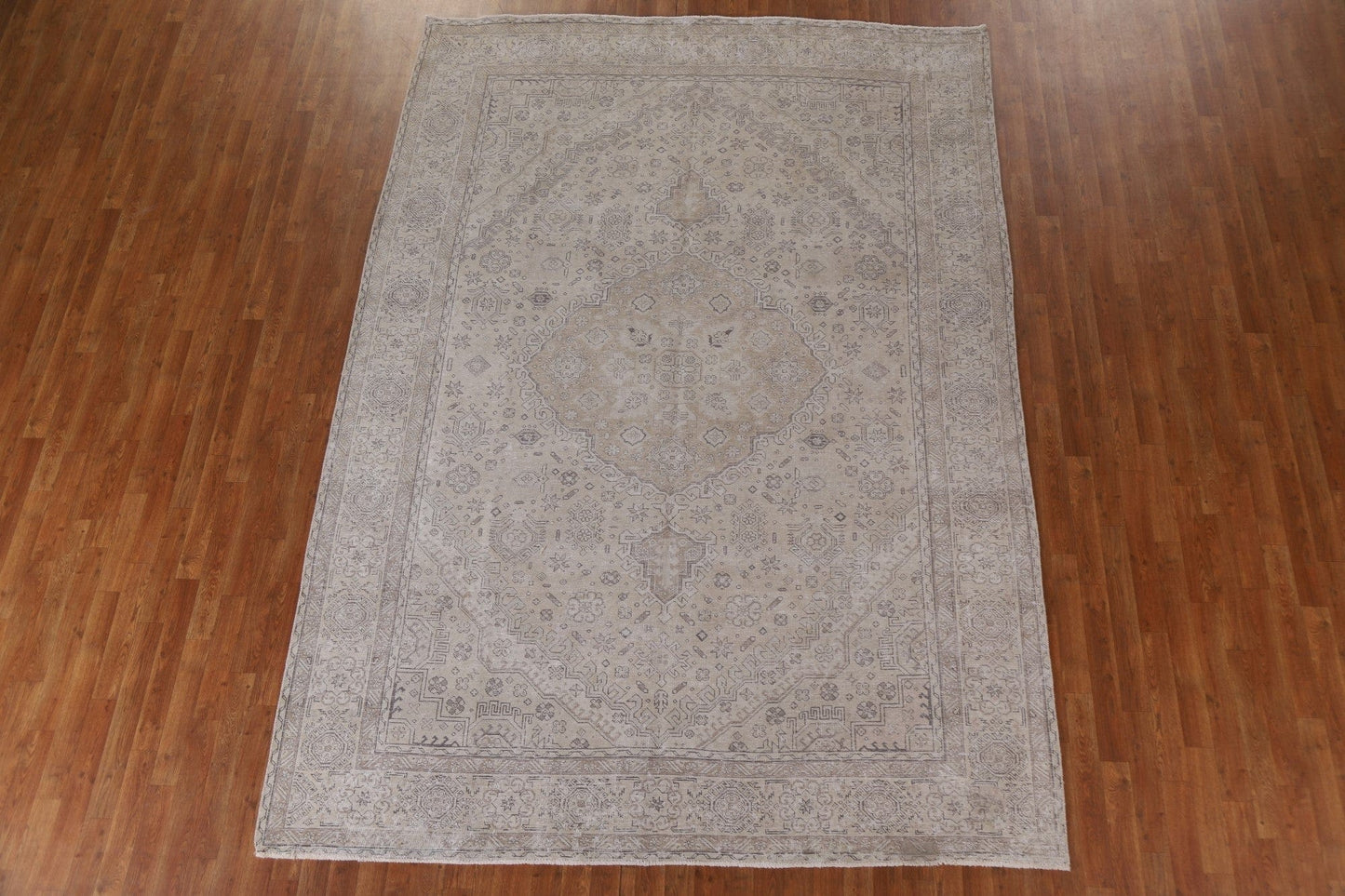 Distressed Muted Tabriz Persian Area Rug 8x11