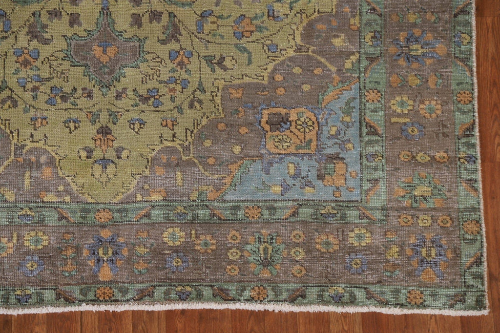 Distressed Over-Dyed Tabriz Persian Area Rug 6x9