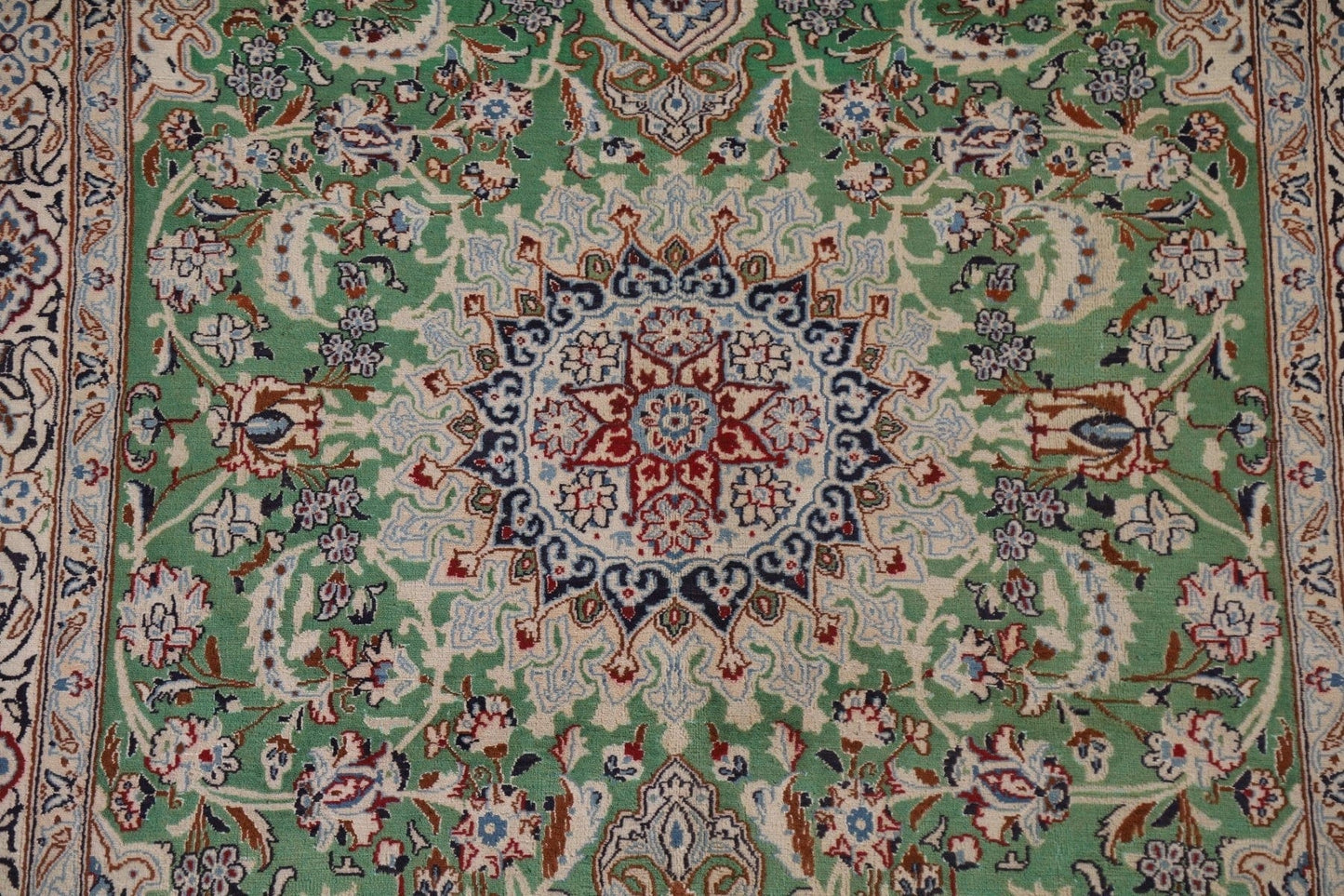 Green Floral Nain Persian Area Rug 6x10