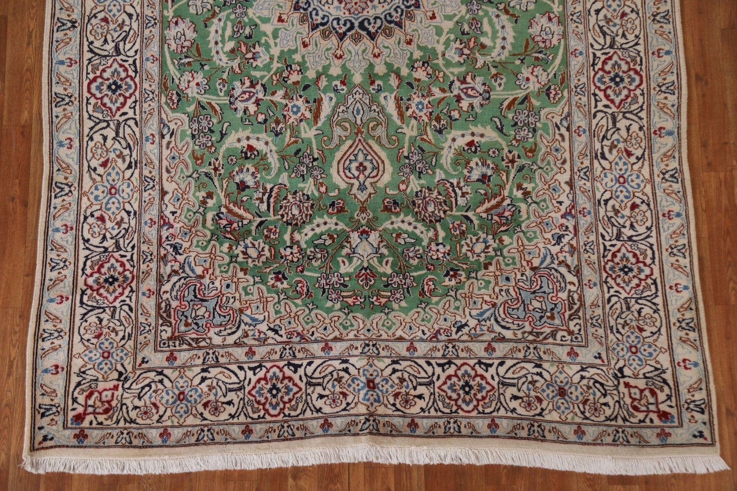 Green Floral Nain Persian Area Rug 6x10