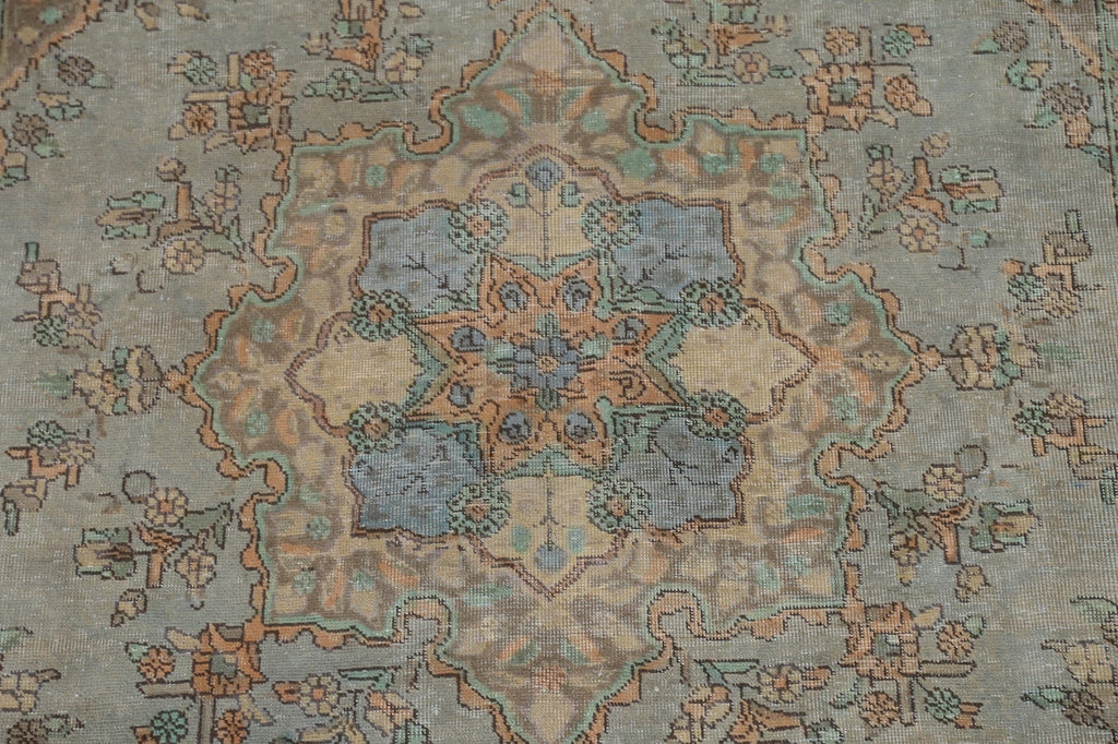 Distressed Over-Dyed Tabriz Persian Area Rug 6x9