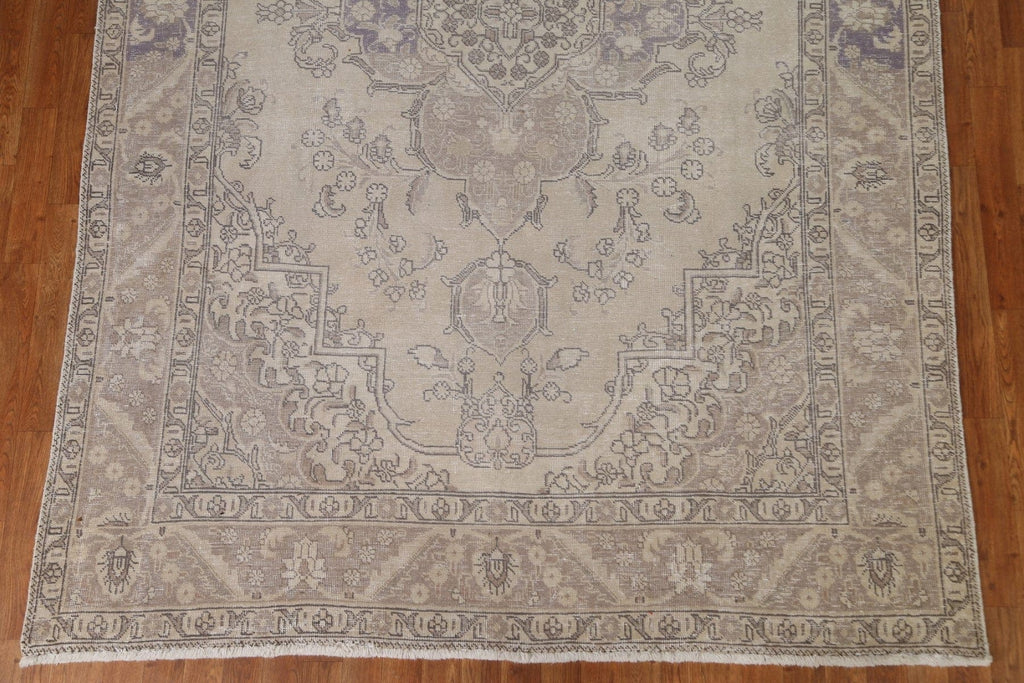 Distressed Wool Tabriz Persian Area Rug 7x10